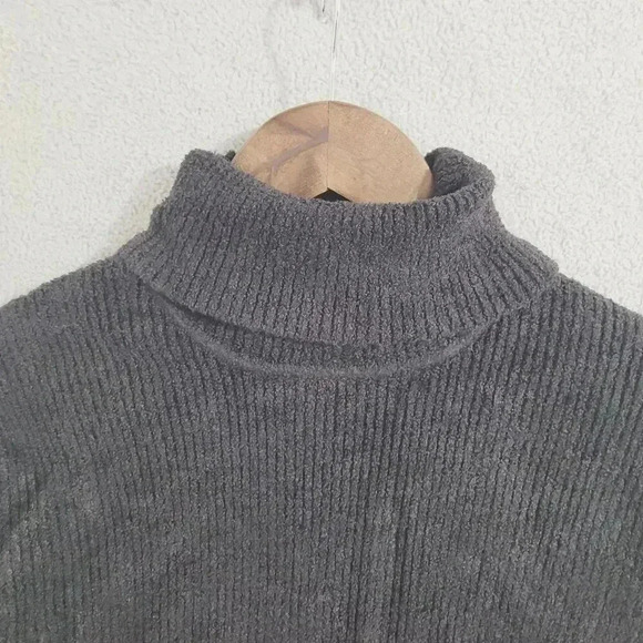 Talbots Womens Black Ribbed Turtleneck Sweater M Fleece Based Layer 4PT - Picture 6 of 7